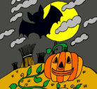 Dibujo Paisaje de Halloween pintado por valeria