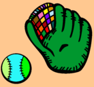 Dibujo Guante y bola de béisbol pintado por santyjunior