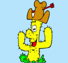 Dibujo Cactus con sombrero pintado por MICHAEL