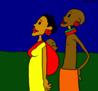 Dibujo Familia de Zanmbia pintado por TETE