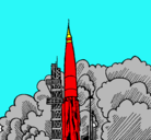 Dibujo Lanzamiento cohete pintado por estaciondecomando79