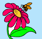 Dibujo Margarita con abeja pintado por yessi