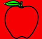 Dibujo manzana pintado por bego