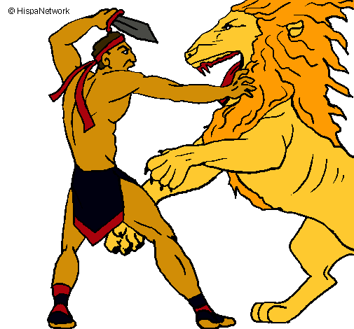 Gladiador contra león