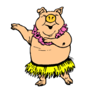 Dibujo Cerdo hawaiano pintado por josemanuel