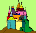 Dibujo Castillo medieval pintado por aQ