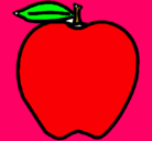 Dibujo manzana pintado por mariadelmarsilva