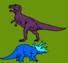 Dibujo Triceratops y tiranosaurios rex pintado por AlanAlejandrovr