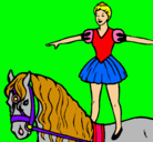 Dibujo Trapecista encima de caballo pintado por 380p4