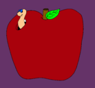 Dibujo Gusano en la fruta pintado por zaimir