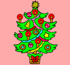Dibujo Árbol de navidad con velas pintado por laura