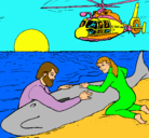 Dibujo Rescate ballena pintado por Amanda