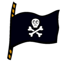 Dibujo Bandera pirata pintado por banda