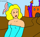Dibujo Princesa y castillo pintado por alba
