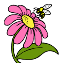 Dibujo Margarita con abeja pintado por jessyca