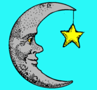 Dibujo Luna y estrella pintado por CRISTINA