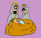 Dibujo Natividad pintado por daha