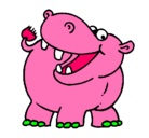 Dibujo Hipopótamo pintado por vicky