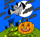 Dibujo Paisaje de Halloween pintado por ari