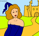 Dibujo Princesa y castillo pintado por MARGARITA