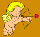 Dibujo Cupido apuntando con la flecha pintado por dogor