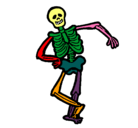 Dibujo Esqueleto contento pintado por alan