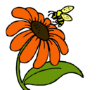 Dibujo Margarita con abeja pintado por karem