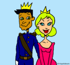 Dibujo Príncipe y princesa pintado por abril