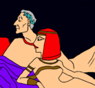Dibujo César y Cleopatra pintado por ivan