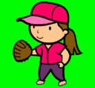 Dibujo Jugadora de béisbol pintado por regina