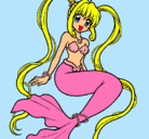 Dibujo Sirena con perlas pintado por sakura-pink
