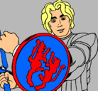 Dibujo Caballero con escudo de león pintado por anguelica