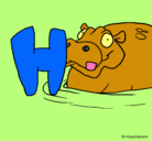 Dibujo Hipopótamo pintado por lucaf
