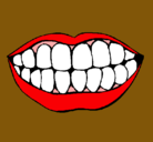 Dibujo Boca y dientes pintado por heber