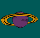 Dibujo Saturno pintado por hugo