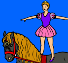 Dibujo Trapecista encima de caballo pintado por laiagon