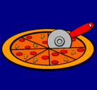 Dibujo Pizza pintado por lobo