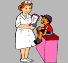 Dibujo Enfermera y niño pintado por enfermeraconnio