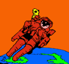 Dibujo Astronauta en el espacio pintado por cayetano