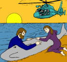 Dibujo Rescate ballena pintado por olaya