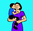 Dibujo Beso maternal pintado por chaparritabonita