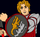 Dibujo Caballero con escudo de león pintado por bronli
