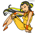 Dibujo Princesa ninja pintado por andreina