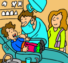 Dibujo Niño en el dentista pintado por malena