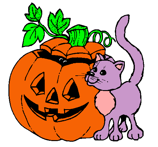 Calabaza y gato