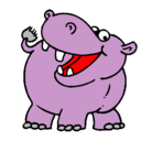 Dibujo Hipopótamo pintado por elefante