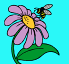 Dibujo Margarita con abeja pintado por Priscilla