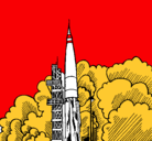 Dibujo Lanzamiento cohete pintado por RARO