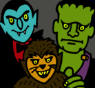Dibujo Personajes Halloween pintado por aleratedr