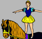 Dibujo Trapecista encima de caballo pintado por marta